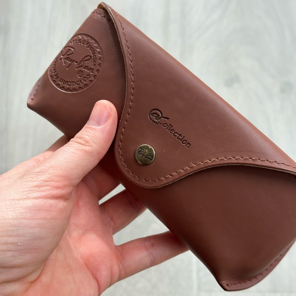 Ray Ban brown leather sunglasses case only @collection